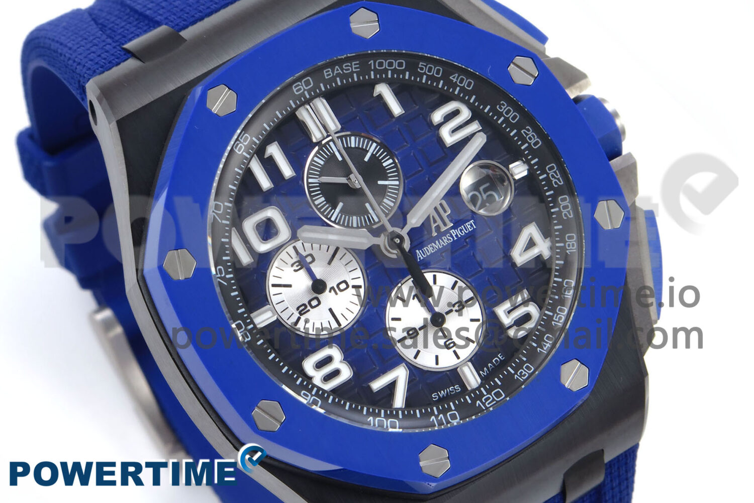 Royal Oak Offshore 44mm Black Ceramic TKF 1:1 Best Edition Blue Dial on Blue Rubber Strap A3126 - Image 2
