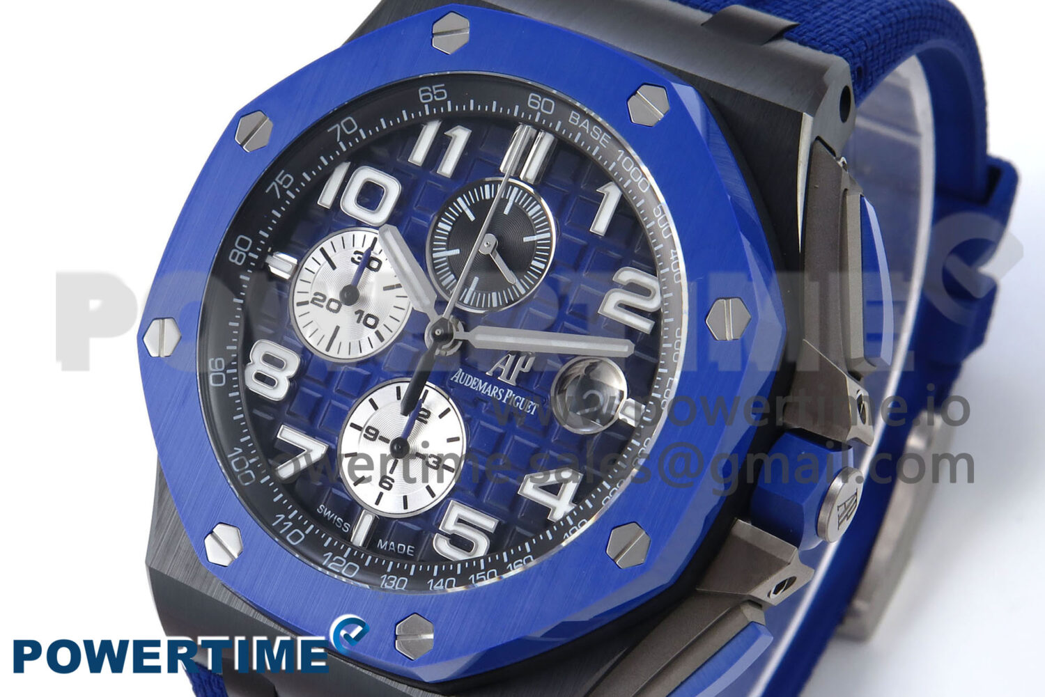Royal Oak Offshore 44mm Black Ceramic TKF 1:1 Best Edition Blue Dial on Blue Rubber Strap A3126 - Image 3