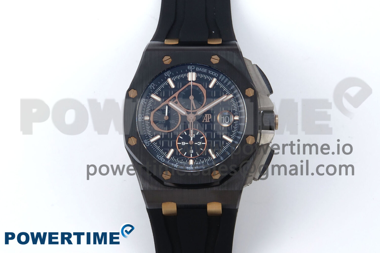 Royal Oak Offshore 44mm Black Ceramic TKF 1:1 Best Edition Black/RG Dial on Black Rubber Strap A3126 - Image 1