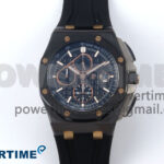 Royal Oak Offshore 44mm Black Ceramic TKF 1:1 Best Edition Black/RG Dial on Black Rubber Strap A3126