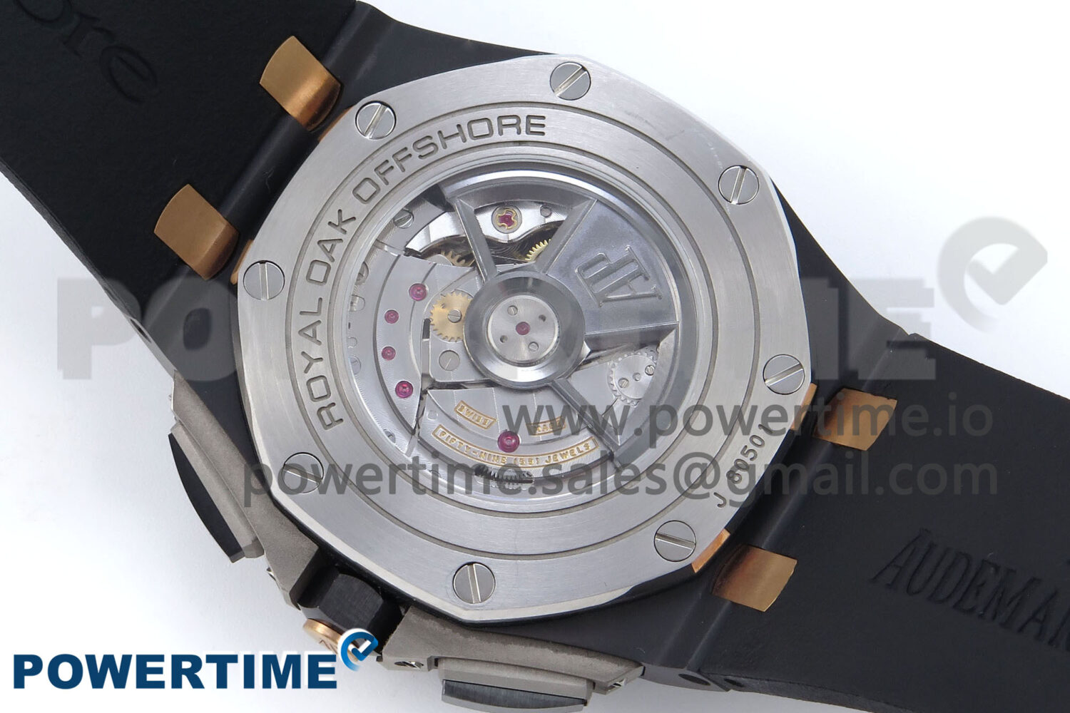 Royal Oak Offshore 44mm Black Ceramic TKF 1:1 Best Edition Black/RG Dial on Black Rubber Strap A3126 - Image 8