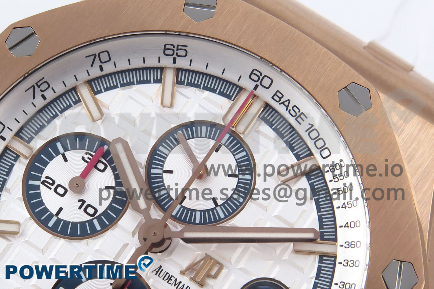 Royal Oak Offshore 44mm RG TKF 1:1 Best Edition White Dial on White Rubber Strap A3126 - Image 4