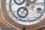 Royal Oak Offshore 44mm RG TKF 1:1 Best Edition White Dial on White Rubber Strap A3126 - Image 5