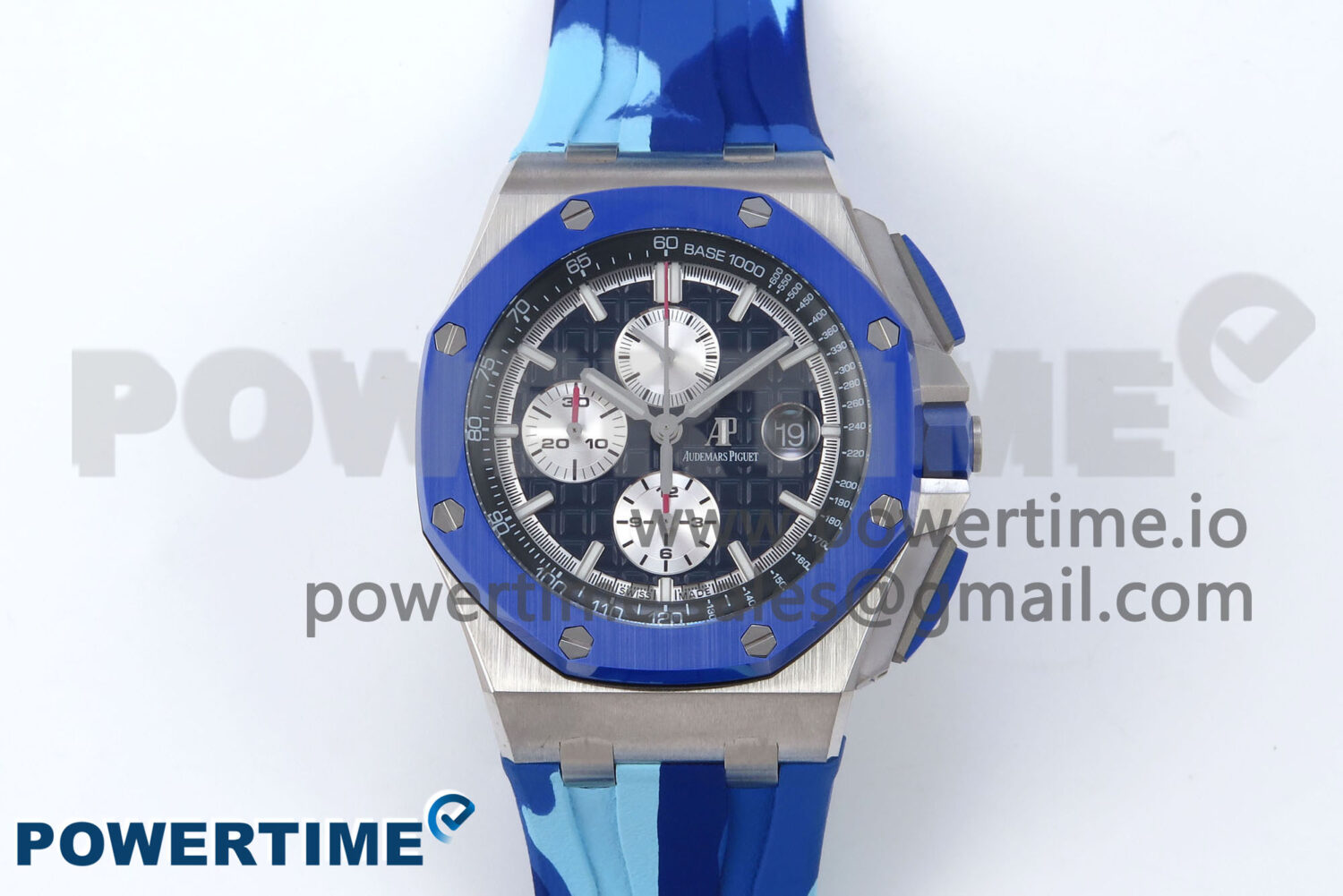 Royal Oak Offshore 44mm SS TKF 1:1 Best Edition Blue Dial on Blue Camou Rubber Strap A3126 - Image 1