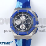 Royal Oak Offshore 44mm SS TKF 1:1 Best Edition Blue Dial on Blue Camou Rubber Strap A3126
