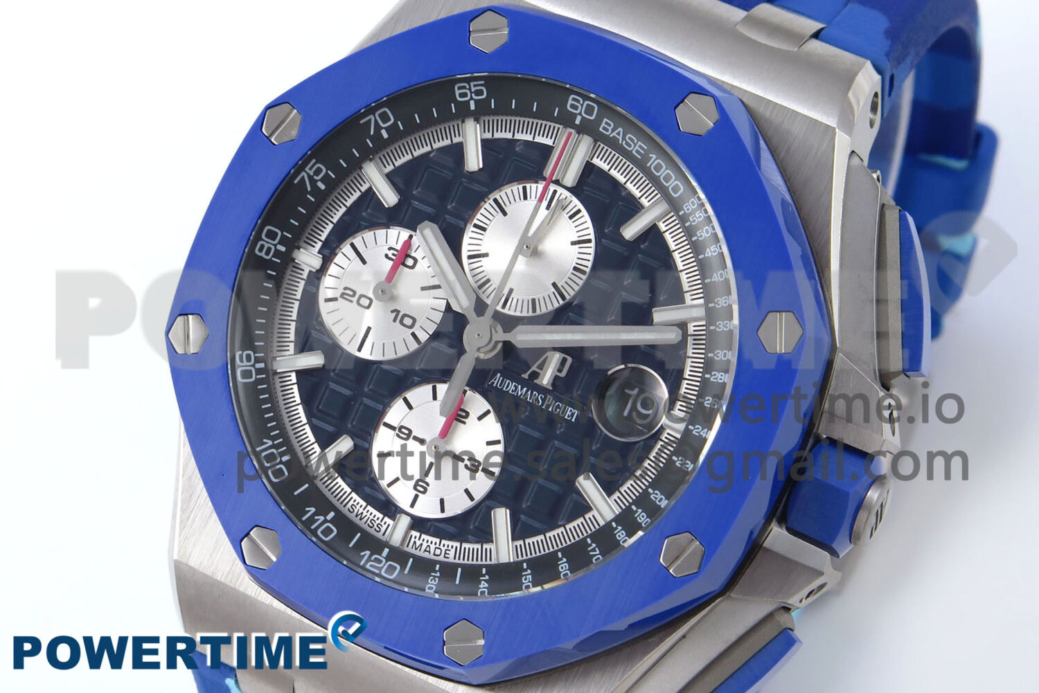 Royal Oak Offshore 44mm SS TKF 1:1 Best Edition Blue Dial on Blue Camou Rubber Strap A3126 - Image 3