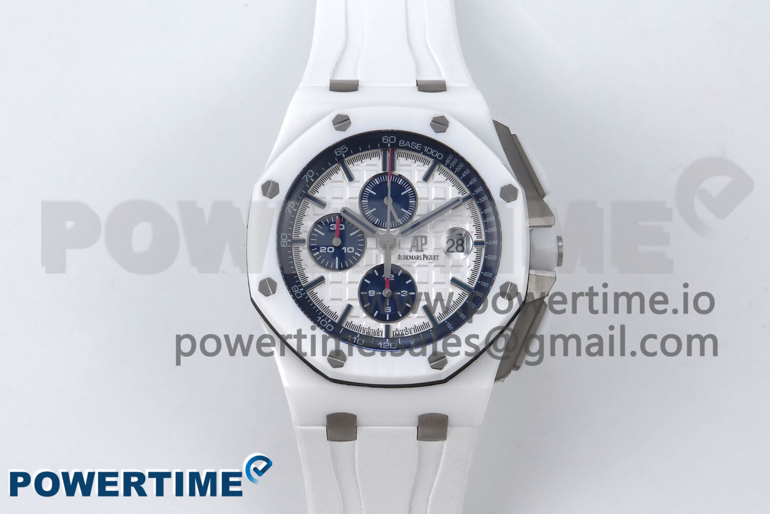 Royal Oak Offshore 44mm White Ceramic TKF 1:1 Best Edition White Dial on White Rubber Strap A3126 - Image 1
