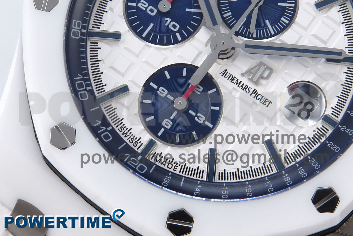 Royal Oak Offshore 44mm White Ceramic TKF 1:1 Best Edition White Dial on White Rubber Strap A3126 - Image 5