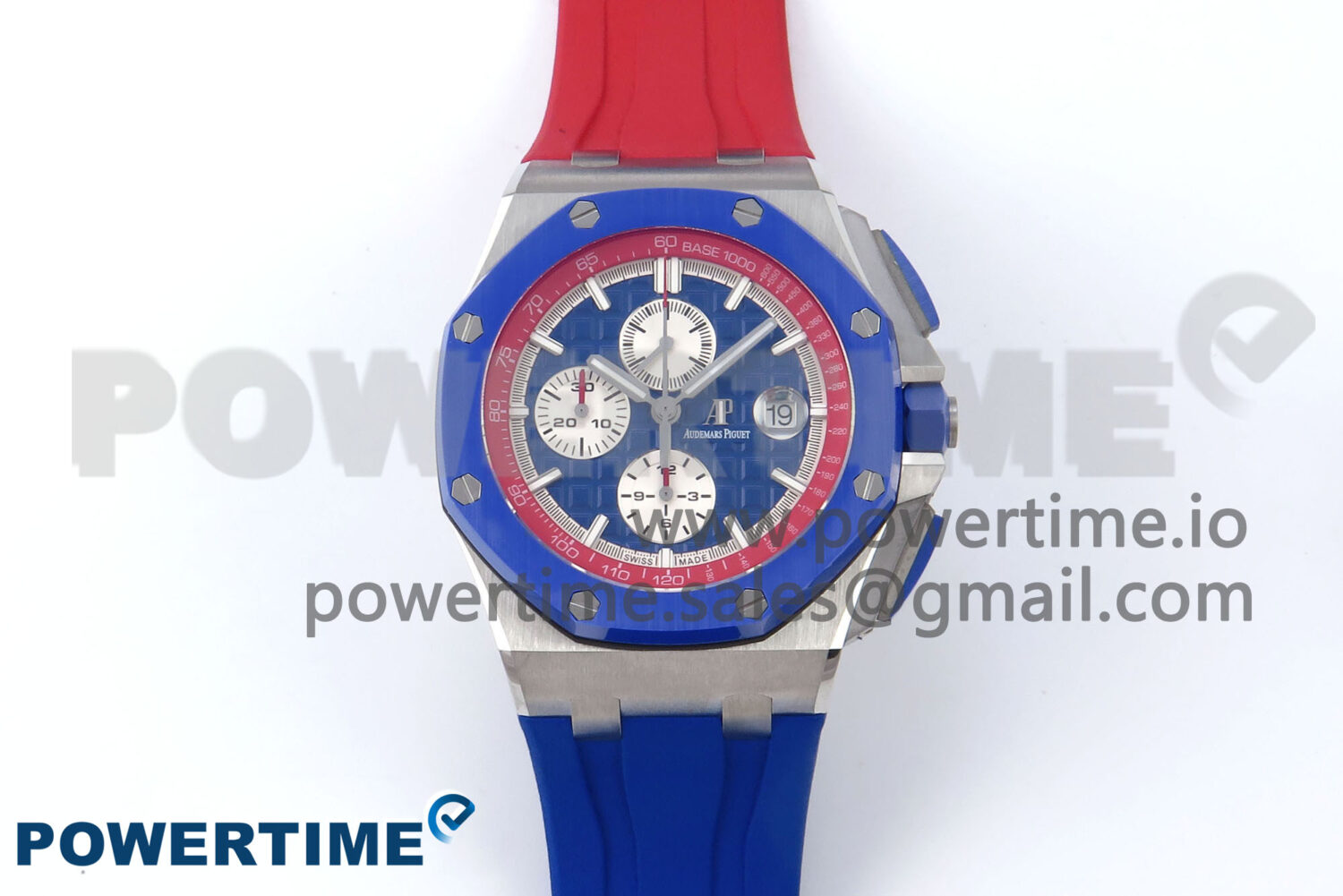 Royal Oak Offshore 44mm SS TKF 1:1 Best Edition Blue/Red Dial on Blue/Red Rubber Strap A3126 - Image 1