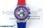 Royal Oak Offshore 44mm SS TKF 1:1 Best Edition Blue/Red Dial on Blue/Red Rubber Strap A3126