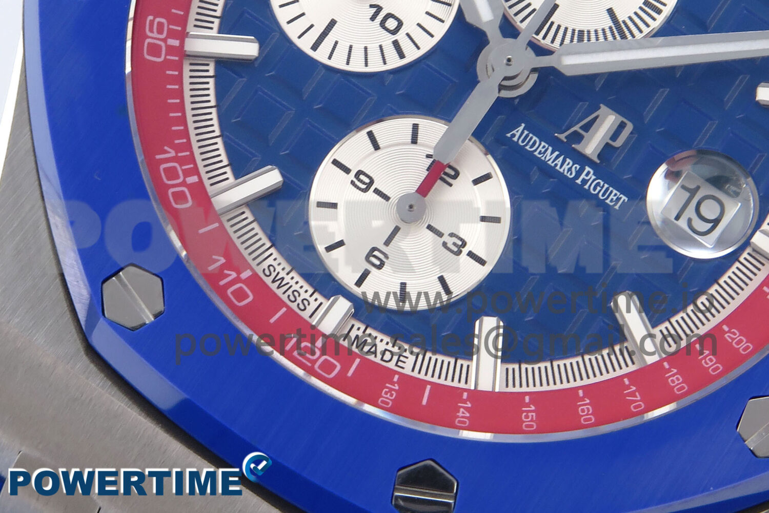 Royal Oak Offshore 44mm SS TKF 1:1 Best Edition Blue/Red Dial on Blue/Red Rubber Strap A3126 - Image 5