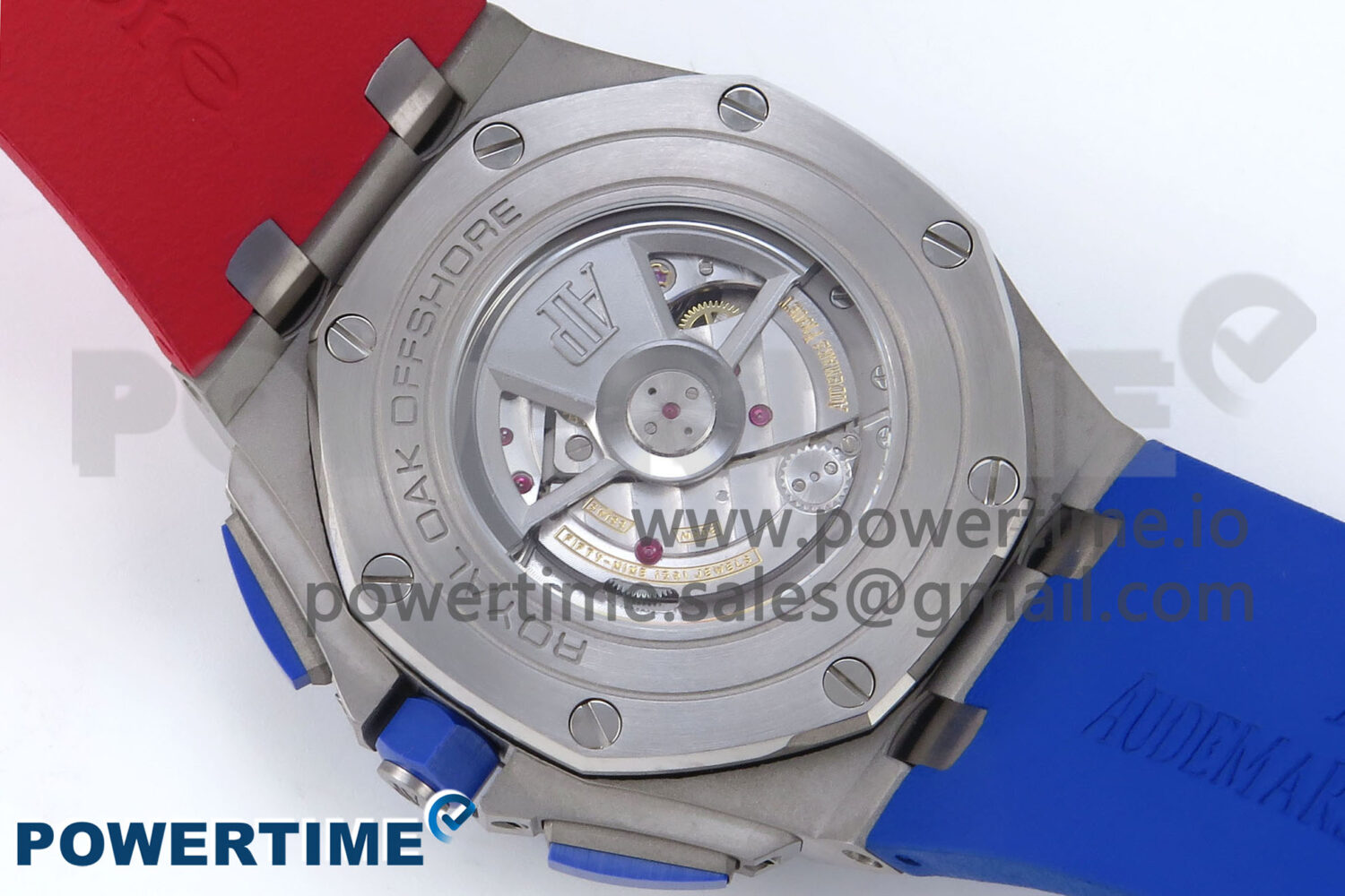 Royal Oak Offshore 44mm SS TKF 1:1 Best Edition Blue/Red Dial on Blue/Red Rubber Strap A3126 - Image 8