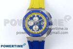 Royal Oak Offshore 44mm SS TKF 1:1 Best Edition Blue/Yellow Dial on Blue/Yellow Rubber Strap A3126