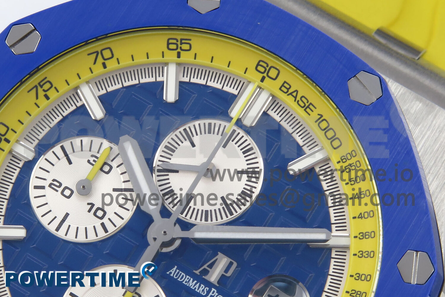 Royal Oak Offshore 44mm SS TKF 1:1 Best Edition Blue/Yellow Dial on Blue/Yellow Rubber Strap A3126 - Image 4