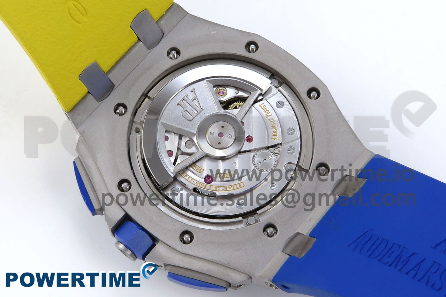Royal Oak Offshore 44mm SS TKF 1:1 Best Edition Blue/Yellow Dial on Blue/Yellow Rubber Strap A3126 - Image 12
