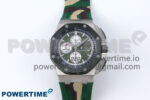 Royal Oak Offshore 44mm SS TKF 1:1 Best Edition Green Dial on Green Camou Rubber Strap A3126