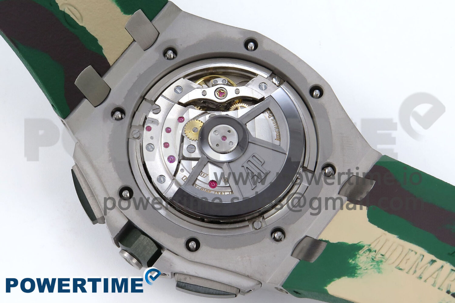 Royal Oak Offshore 44mm SS TKF 1:1 Best Edition Green Dial on Green Camou Rubber Strap A3126 - Image 12