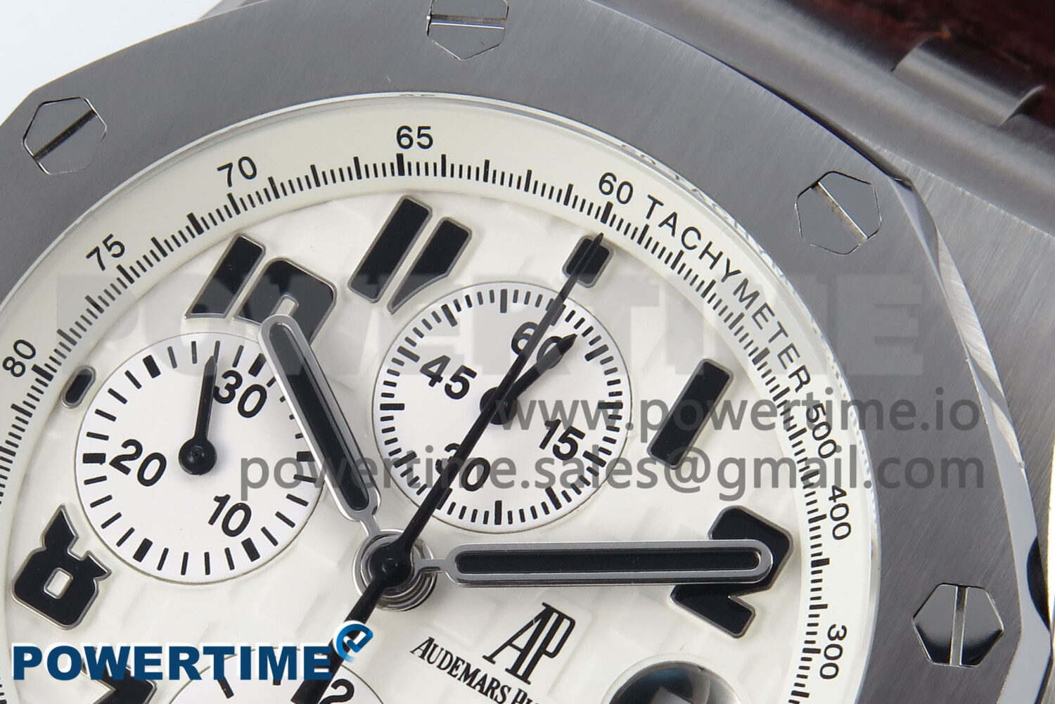 Royal Oak Offshore 42mm Safari TKF Best Edition White Dial on Brown Leather Strap A7750 - Image 4