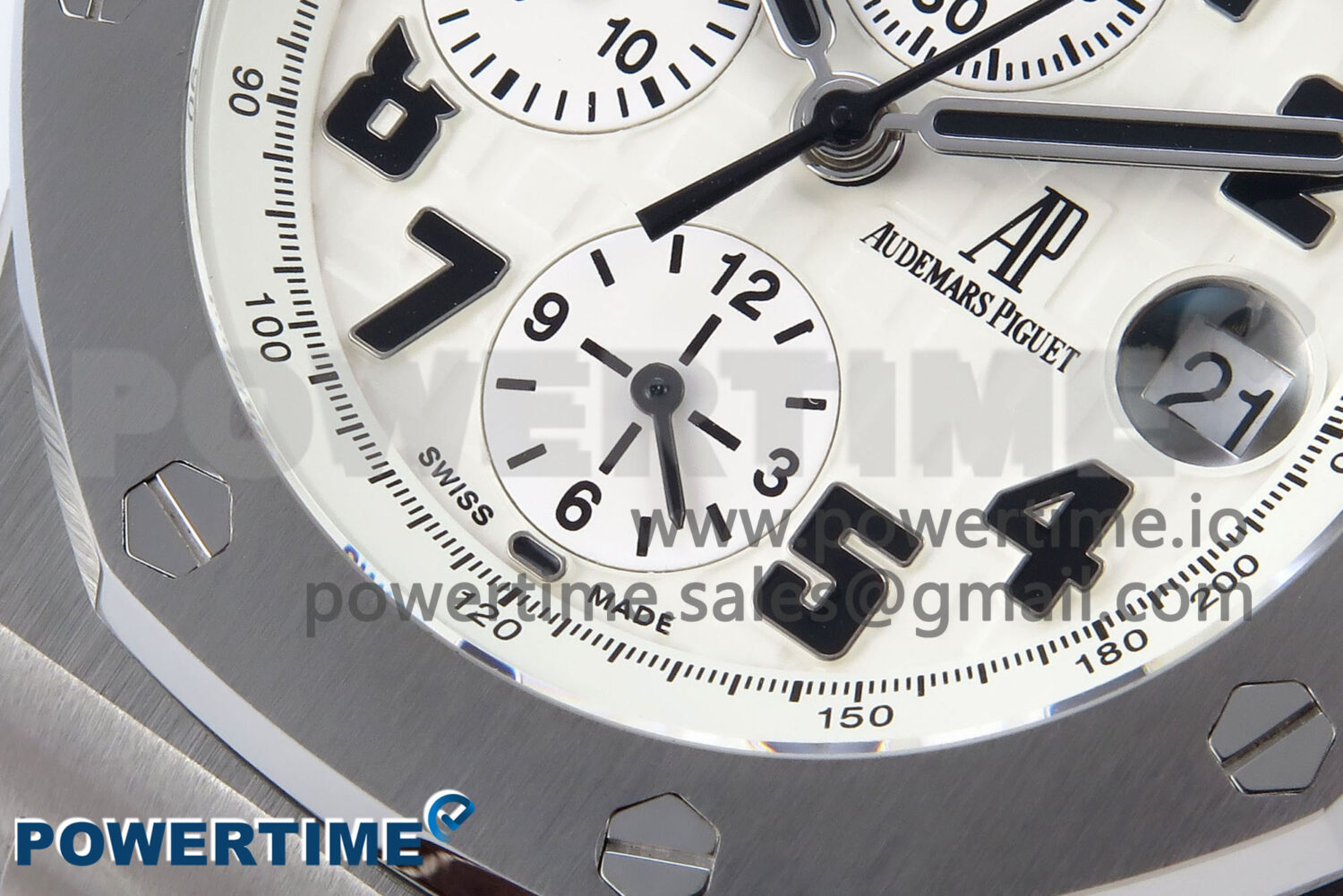 Royal Oak Offshore 42mm Safari TKF Best Edition White Dial on Brown Leather Strap A7750 - Image 5