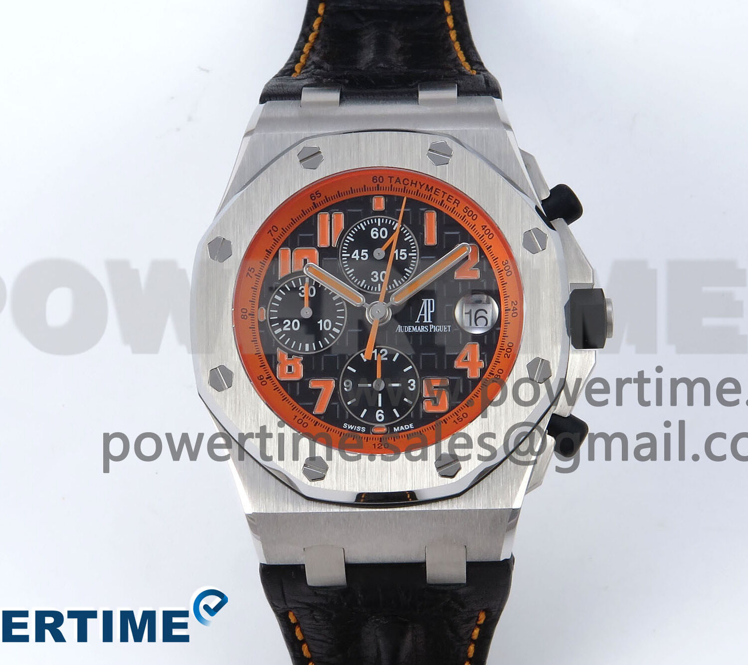 Royal Oak Offshore 42mm Volcano TKF Best Edition Black Dial on Black Leather Strap A7750
