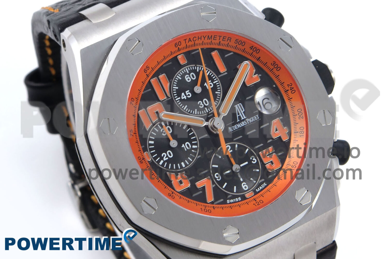 Royal Oak Offshore 42mm Volcano TKF Best Edition Black Dial on Black Leather Strap A7750 - Image 2