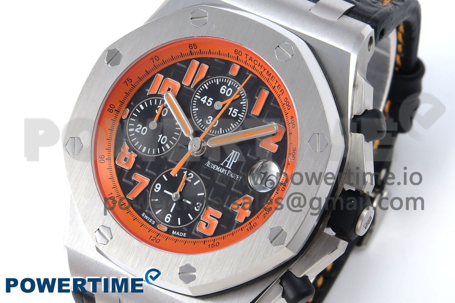 Royal Oak Offshore 42mm Volcano TKF Best Edition Black Dial on Black Leather Strap A7750 - Image 3