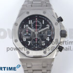 Royal Oak Offshore 42mm Black Themes SS TKF Best Edition Black Dial on SS Bracelet A7750
