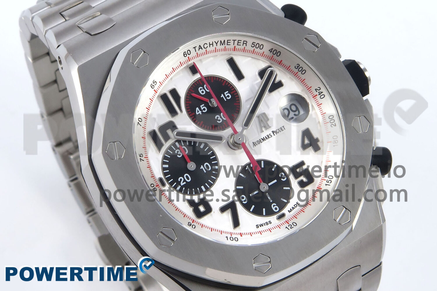 Royal Oak Offshore 42mm Panda SS TKF Best Edition White/Black Dial on SS Bracelet A7750 - Image 2