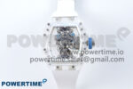 RM56-02 Transparent Tourbillon RMF Best Edition Skeleton Dial Blue Hands on White Rubber Strap