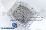 RM56-02 Transparent Tourbillon RMF Best Edition Skeleton Dial Blue Hands on White Rubber Strap - Image 8