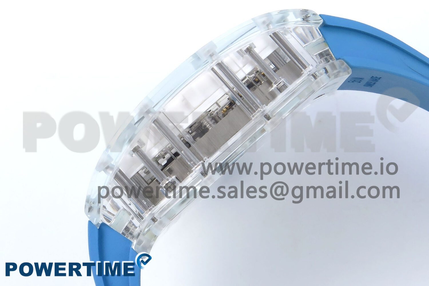 RM56-02 Transparent Tourbillon RMF Best Edition Skeleton Dial Blue Hands on Blue Rubber Strap - Image 6