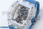 RM56-02 Transparent Tourbillon RMF Best Edition Skeleton Dial Blue Hands on Blue Rubber Strap - Image 3