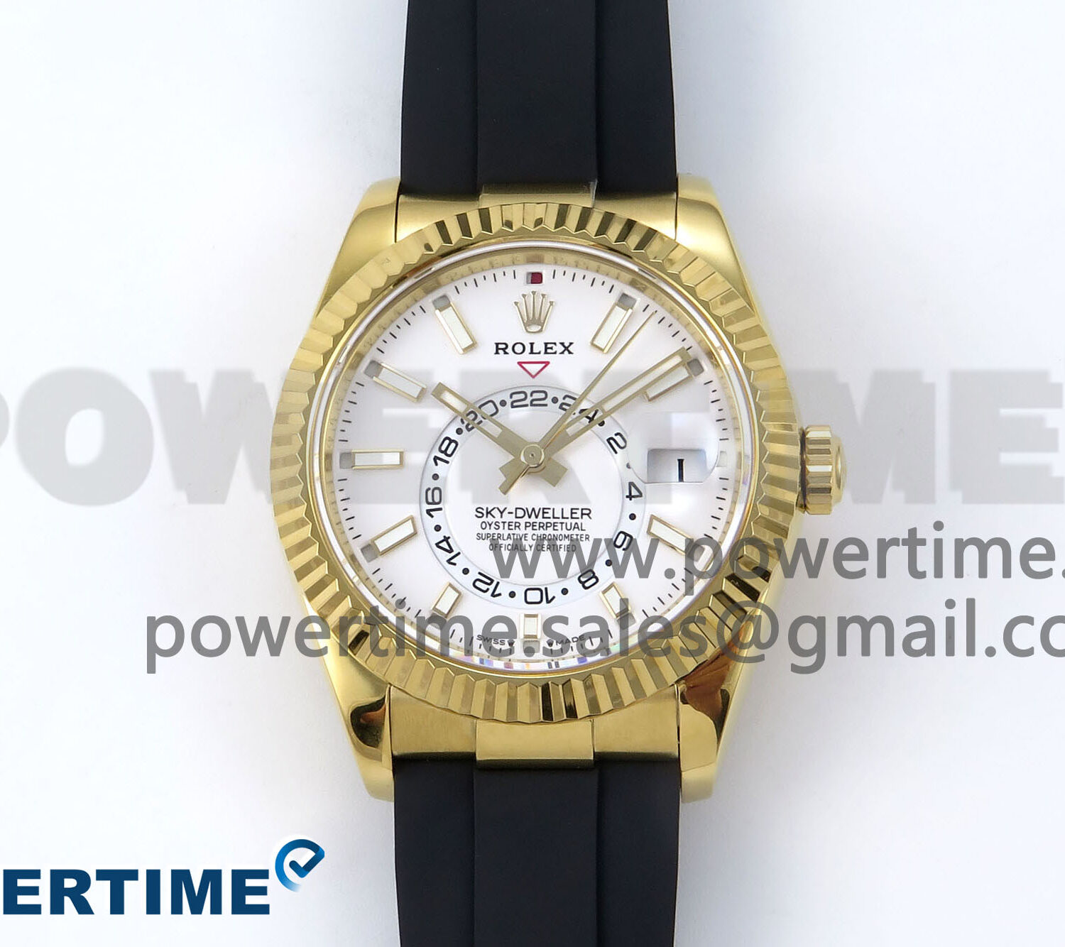 Sky-Dweller 336238 YG ZF 1:1 Best Edition White Dial on Oysterflex Strap A23J (Gain Weight)