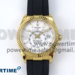 Sky-Dweller 336238 YG ZF 1:1 Best Edition White Dial on Oysterflex Strap A23J (Gain Weight)
