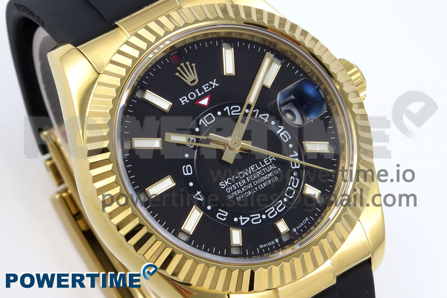 Sky-Dweller 336238 YG ZF 1:1 Best Edition Black Dial on Oysterflex Strap A23J (Gain Weight) - Image 2