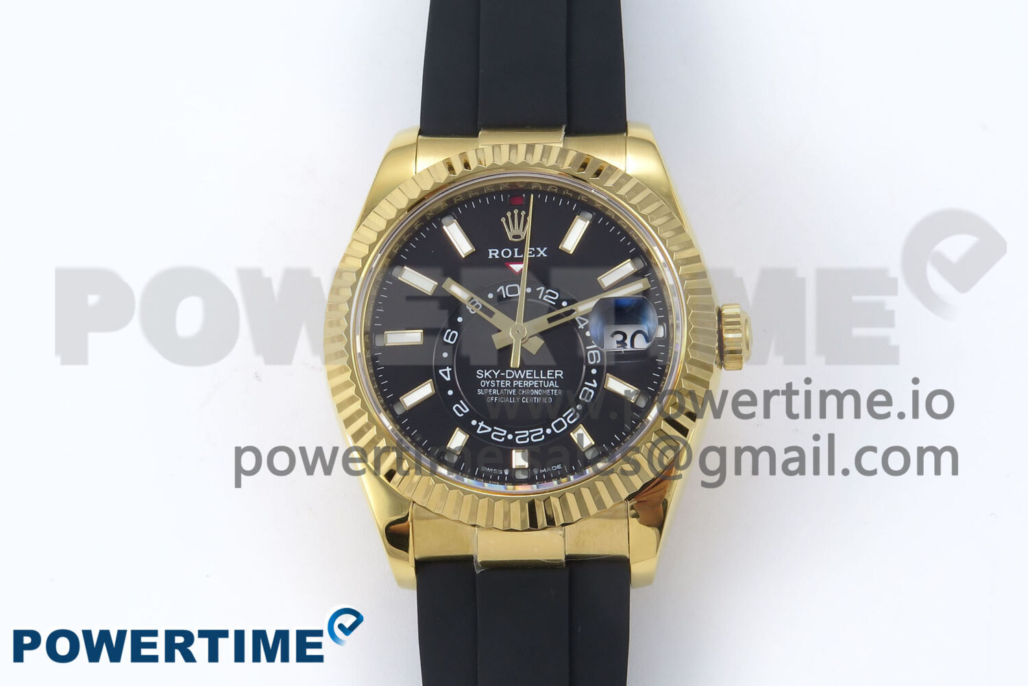 Sky-Dweller 336238 YG ZF 1:1 Best Edition Black Dial on Oysterflex Strap A23J (Gain Weight) - Image 1