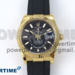 Sky-Dweller 336238 YG ZF 1:1 Best Edition Black Dial on Oysterflex Strap A23J (Gain Weight)
