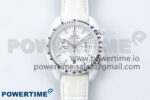 Speedmaster White Side Of The Moon N1F 1:1 Best Edition White Dial White Ceramic on White Leather Strap A9300