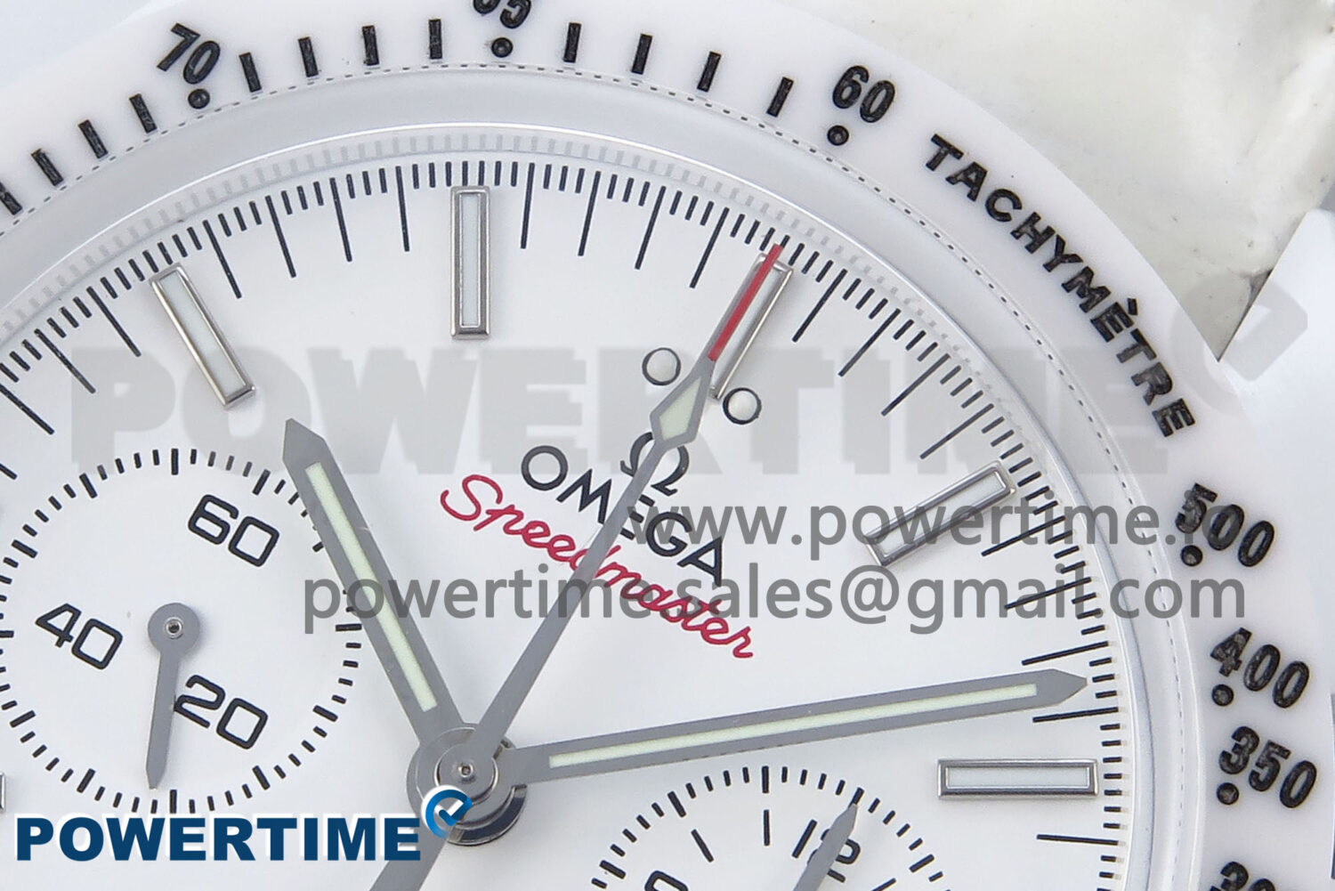 Speedmaster White Side Of The Moon N1F 1:1 Best Edition White Dial White Ceramic on White Leather Strap A9300 - Image 4