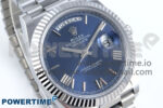 Day Date 40 SS 228239 Noob 1:1 Best Edition Blue Roman Dial on President Bracelet A2836 (Gain Weight) - Image 2