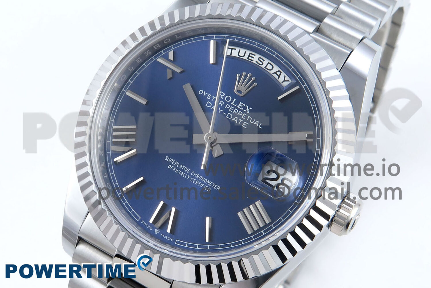Day Date 40 SS 228239 Noob 1:1 Best Edition Blue Roman Dial on President Bracelet A2836 (Gain Weight) - Image 3