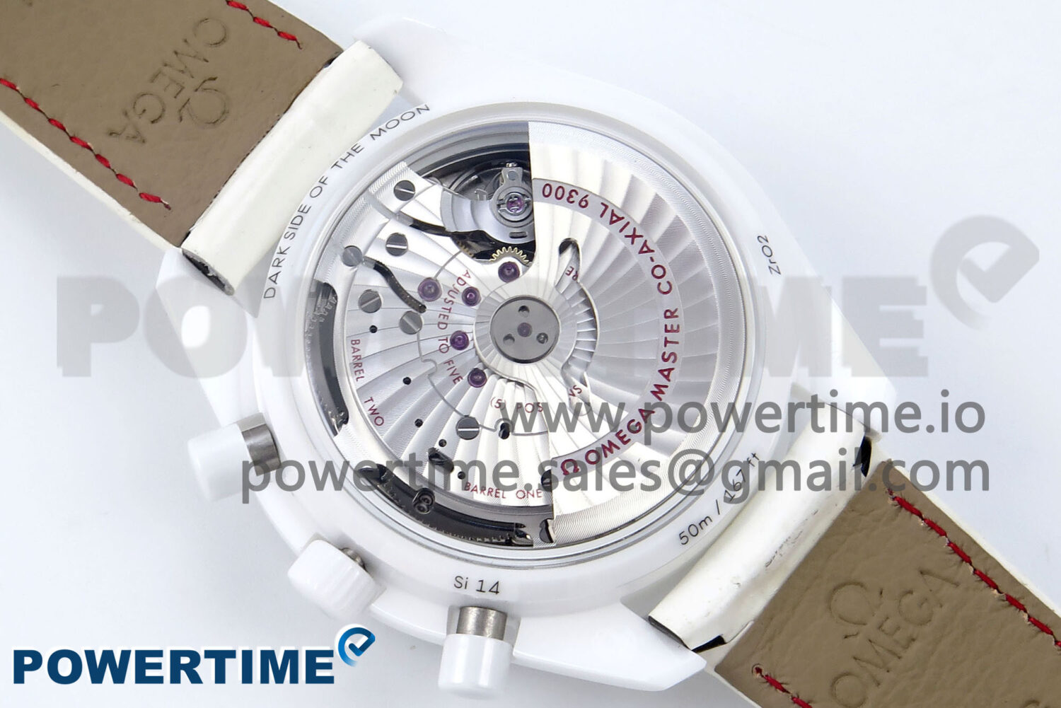 Speedmaster White Side Of The Moon N1F 1:1 Best Edition White Dial White Ceramic on White Leather Strap A9300 - Image 8