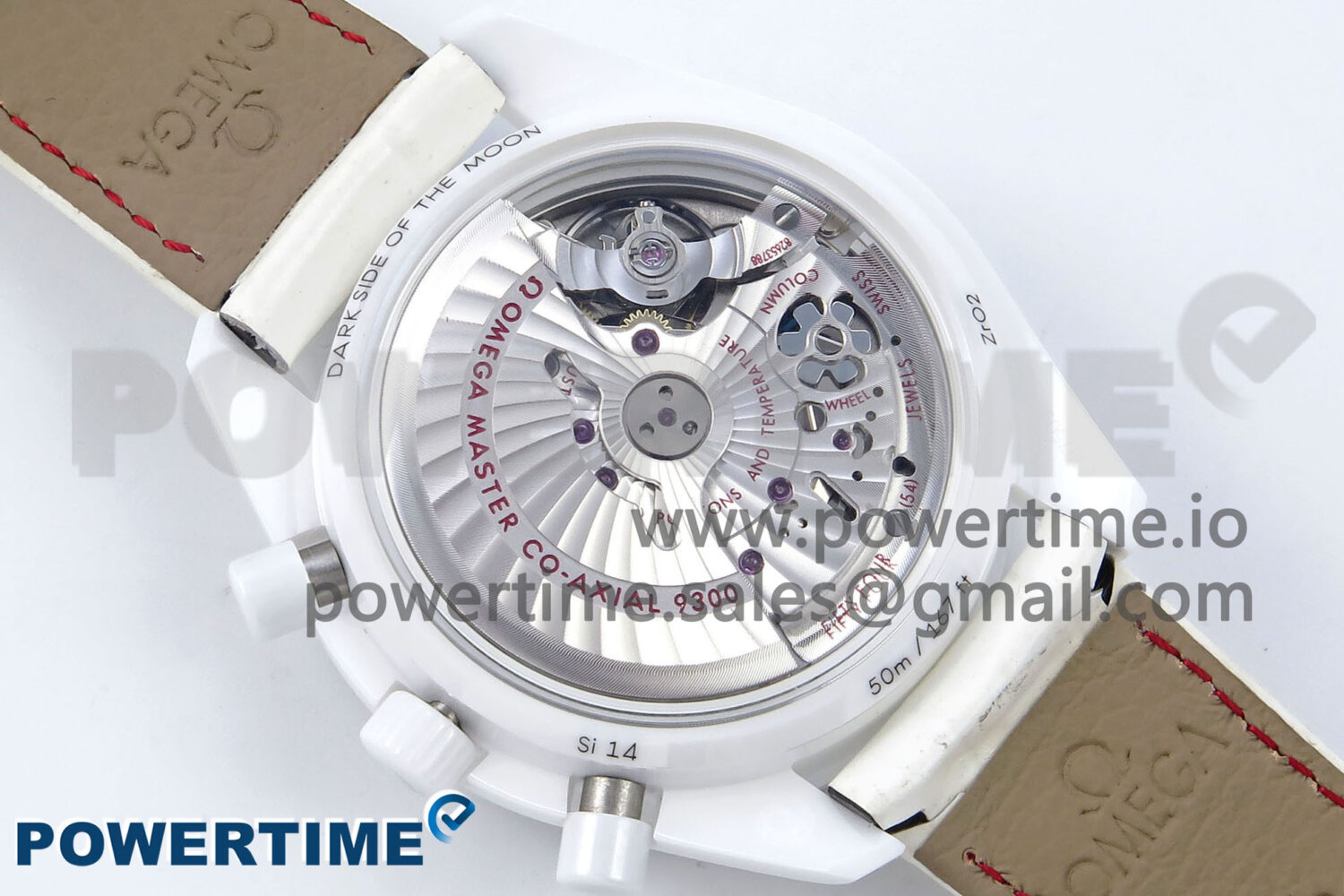 Speedmaster White Side Of The Moon N1F 1:1 Best Edition White Dial White Ceramic on White Leather Strap A9300 - Image 9