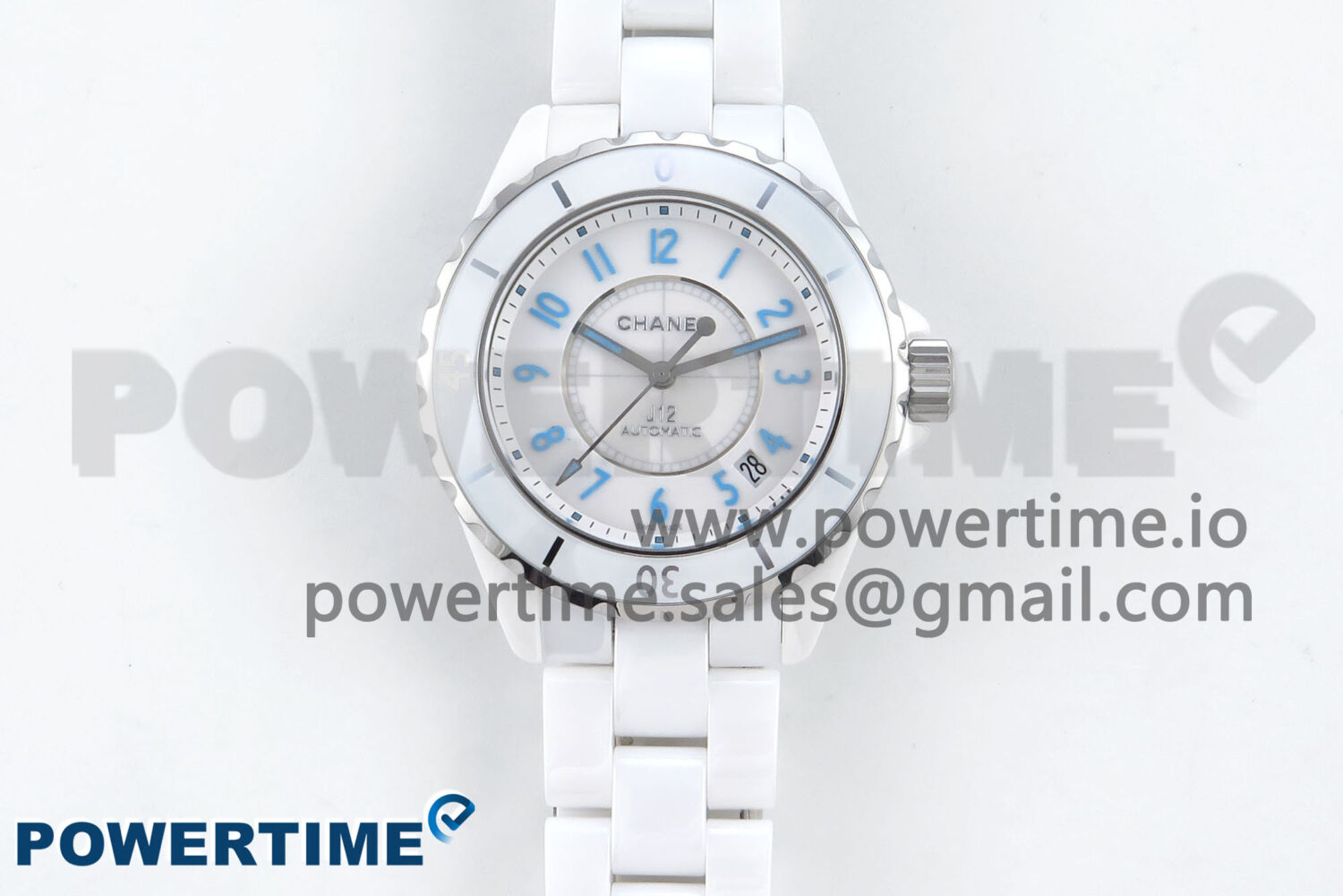 J13 38mm White Ceramic HTF 1:1 Best Edition White/Blue Dial on Bracelet A2892 - Image 1