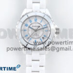 J13 38mm White Ceramic HTF 1:1 Best Edition White/Blue Dial on Bracelet A2892