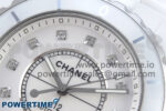 J13 38mm White Ceramic HTF 1:1 Best Edition White Diamonds Dial on Bracelet A2892 - Image 4