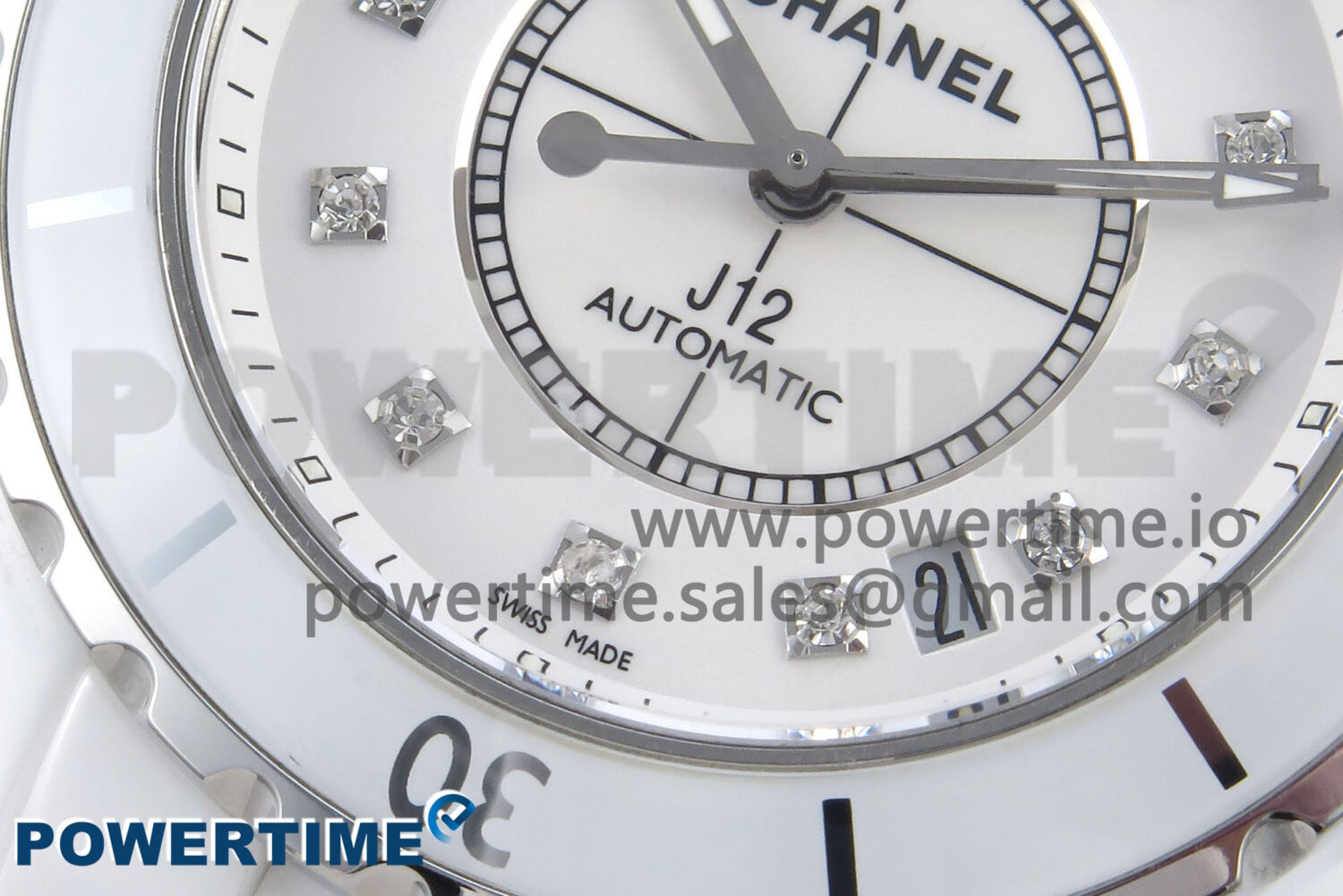 J13 38mm White Ceramic HTF 1:1 Best Edition White Diamonds Dial on Bracelet A2892 - Image 5
