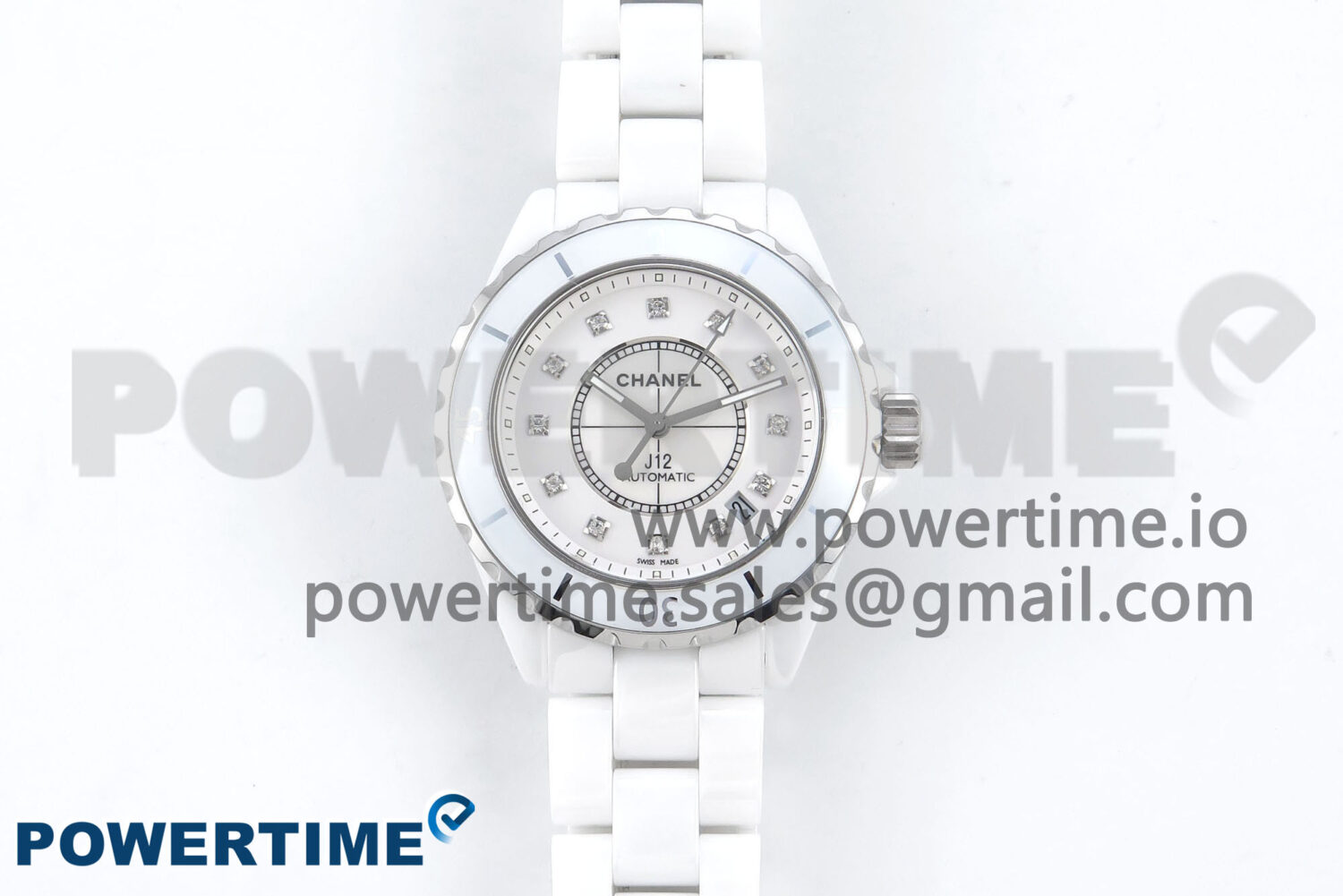 J13 38mm White Ceramic HTF 1:1 Best Edition White Diamonds Dial on Bracelet A2892 - Image 1