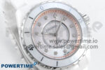 J13 38mm White Ceramic HTF 1:1 Best Edition Pink MOP Dial Diamonds Markers on Bracelet A2892 - Image 2