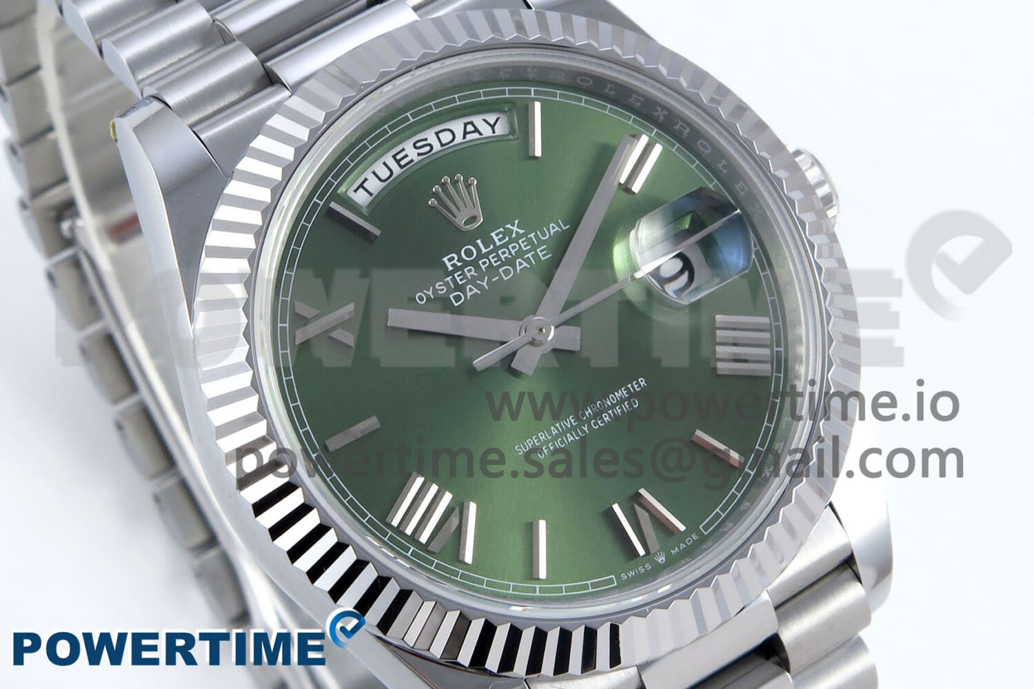 Day Date 40 SS 228239 Noob 1:1 Best Edition Green Roman Dial on President Bracelet A2836 (Gain Weight) - Image 2